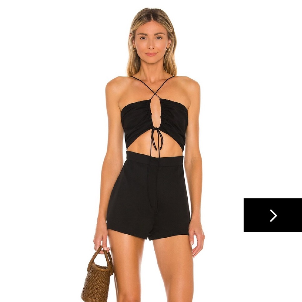 Superdown Black Halter Romper
